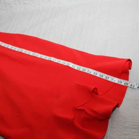 Bardot Womens Kristen Peplum Flounce Dress Red Size 10/L Crepe Lined REVOLVE - Picture 10 of 10